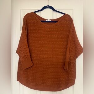 Market & Spruce Women's Cable Knit Sweater - Burnt Orange